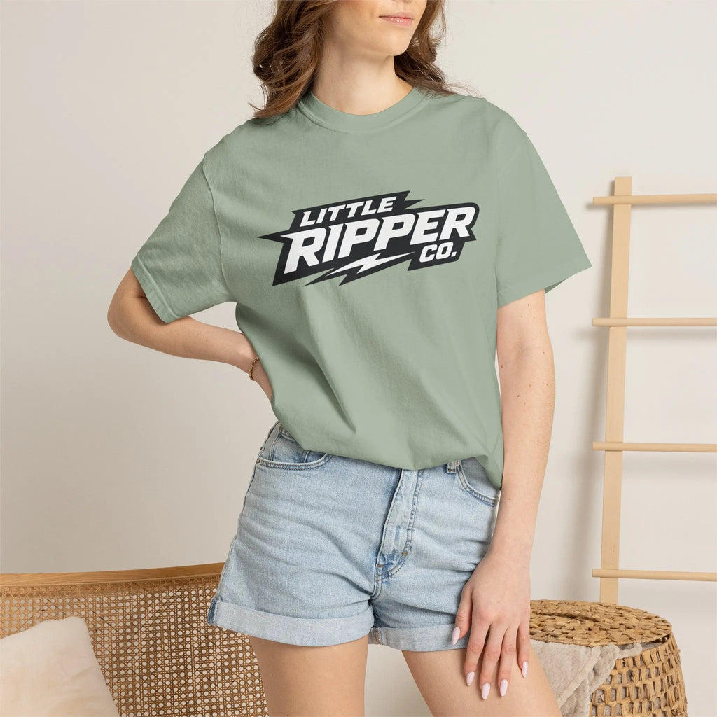 Little Ripper Co. Logo Tee — Retro Lightning Graphic T-Shirt Printify