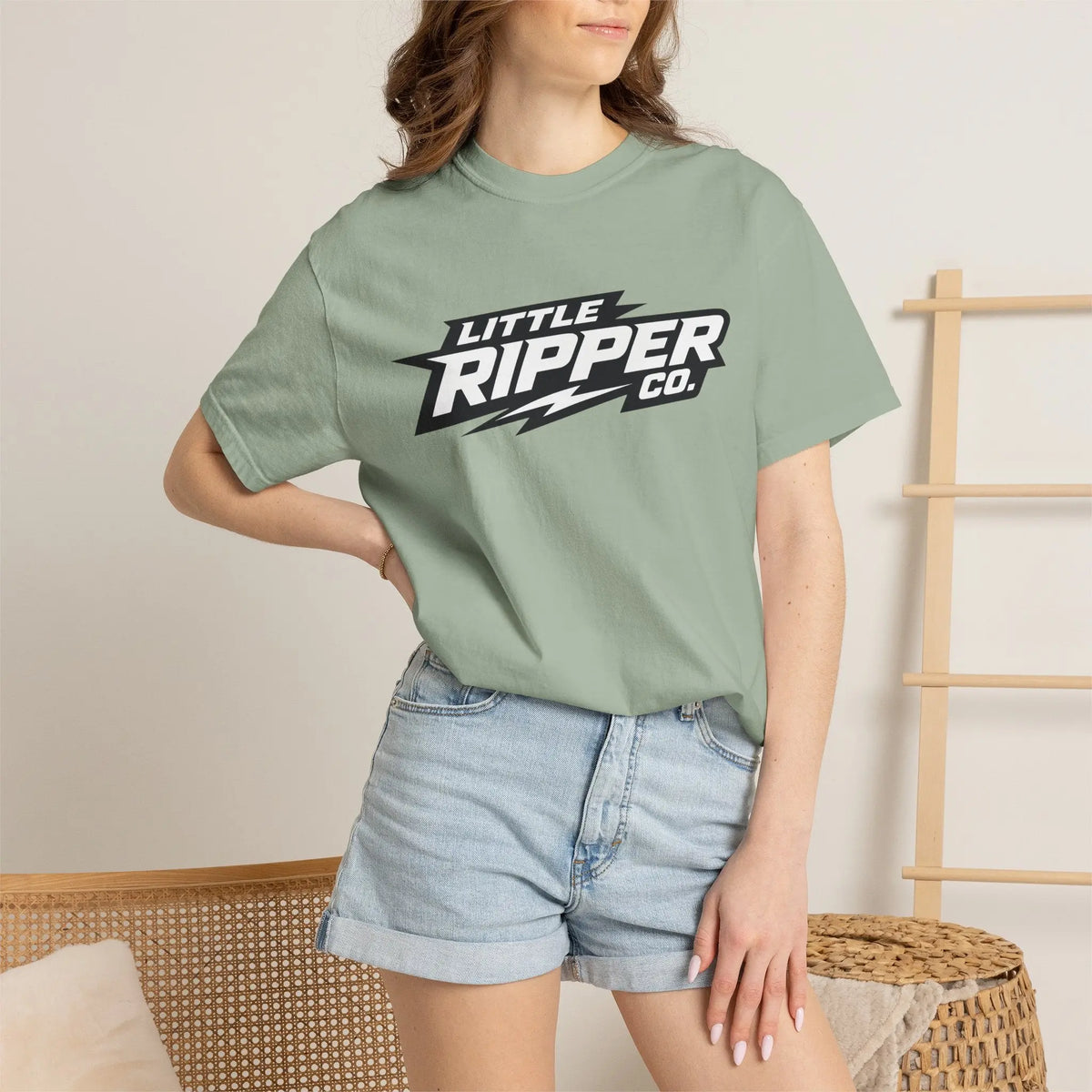 Little Ripper Co. Logo Tee — Retro Lightning Graphic T-Shirt Printify