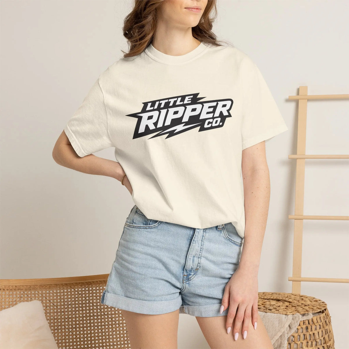 Little Ripper Co. Logo Tee — Retro Lightning Graphic T-Shirt Printify