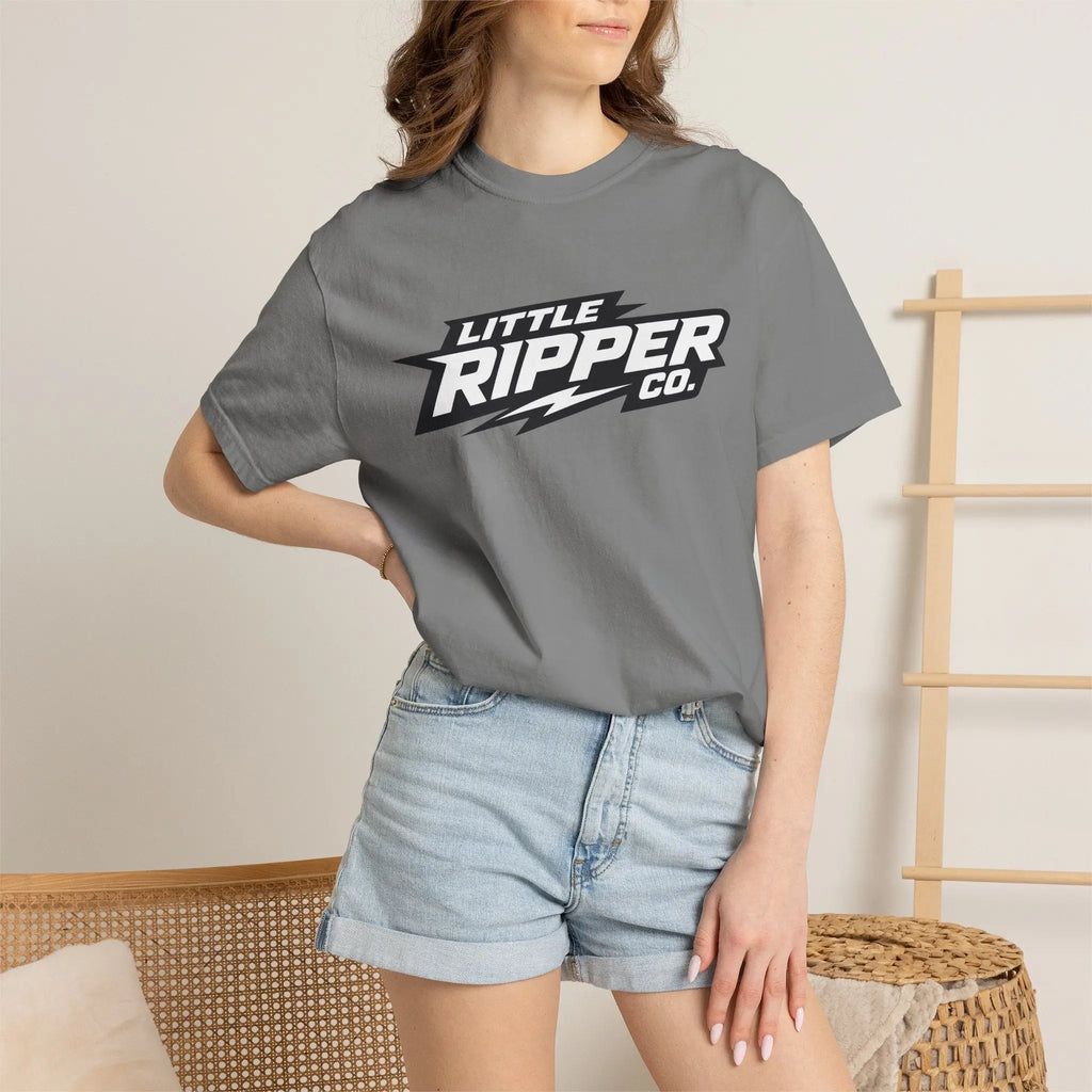 Little Ripper Co. Logo Tee — Retro Lightning Graphic T-Shirt Printify
