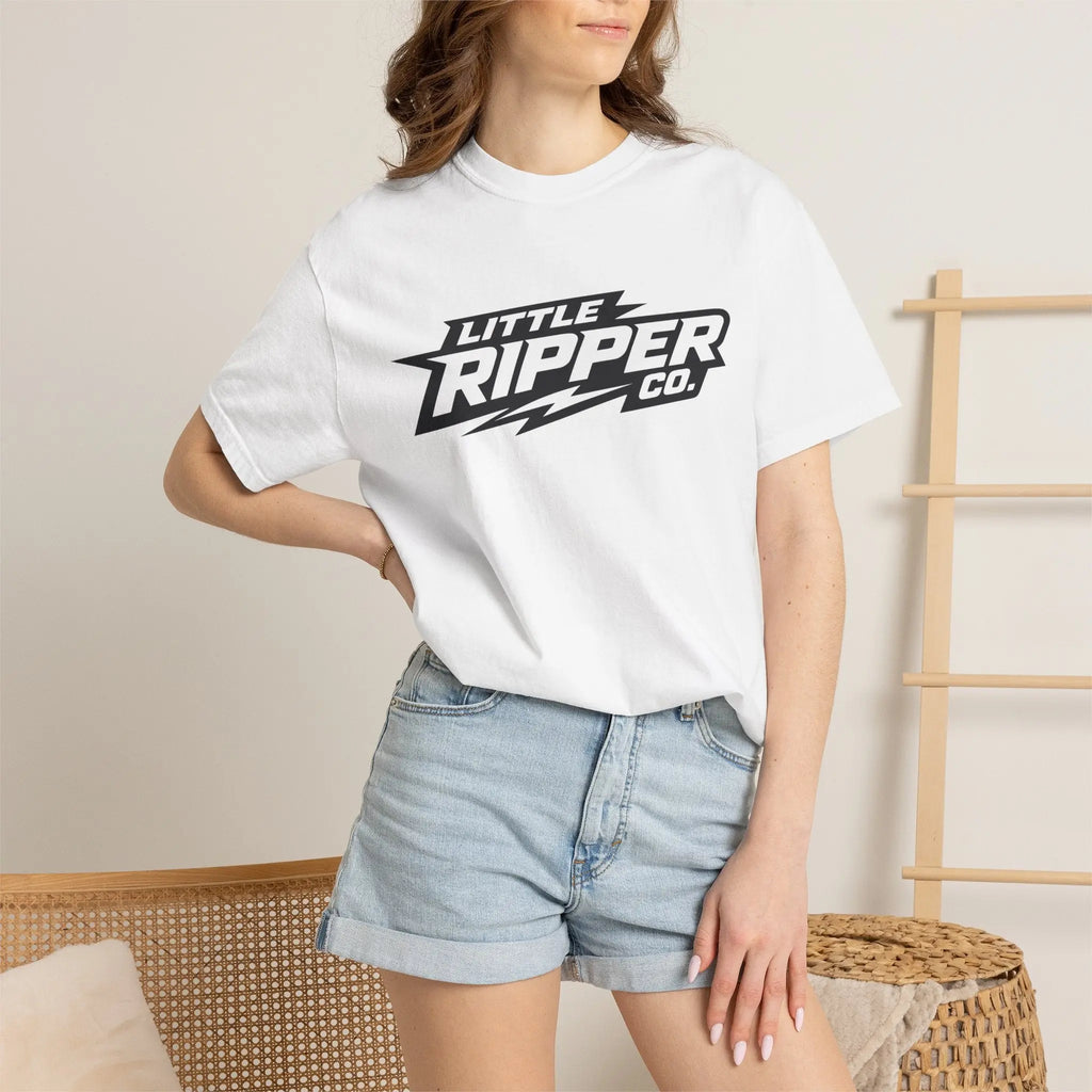 Little Ripper Co. Logo Tee — Retro Lightning Graphic T-Shirt Printify